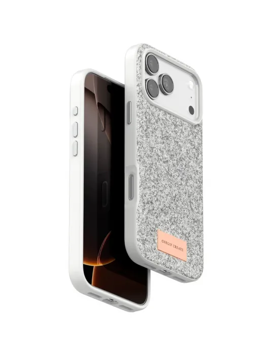 Onegif Apple İphone 17 Pro Bright Simli Kapak - Beyaz