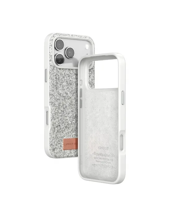 Onegif Apple İphone 17 Pro Bright Simli Kapak - Beyaz
