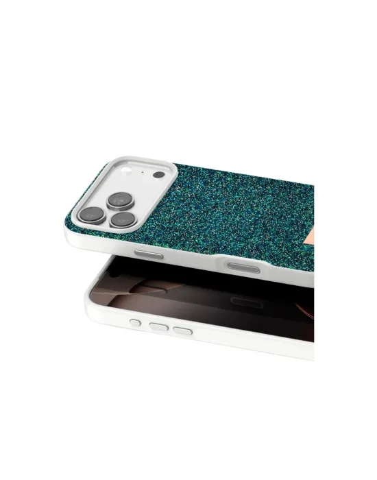 Onegif Apple İphone 17 Pro Bright Simli Kapak - Koyu Yeşil