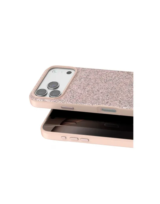 Onegif Apple İphone 17 Pro Bright Simli Kapak - Pembe
