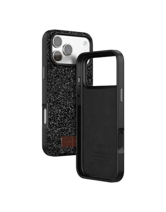Onegif Apple İphone 17 Pro Bright Simli Kapak - Siyah