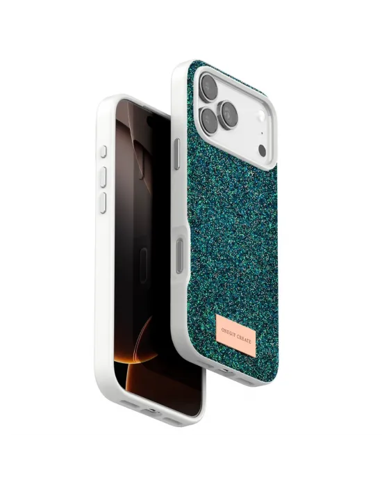 Onegif Apple İphone 17 Pro Max Bright Simli Kapak - Koyu Yeşil