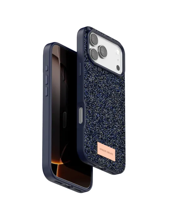 Onegif Apple İphone 17 Pro Max Bright Simli Kapak - Mavi