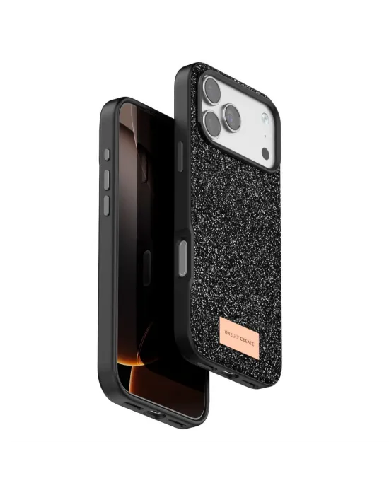 Onegif Apple İphone 17 Pro Max Bright Simli Kapak - Siyah