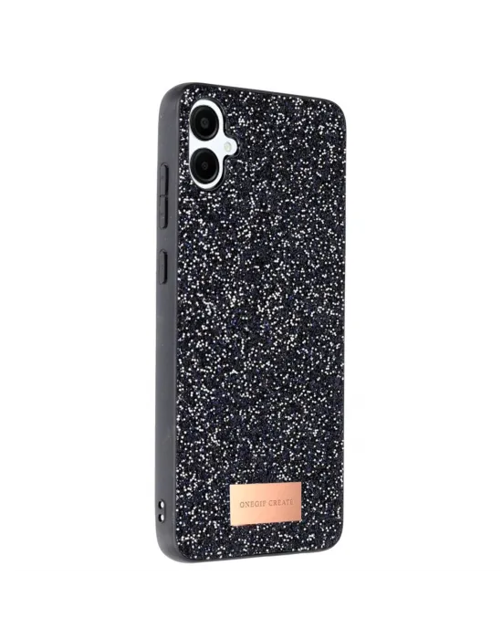 Onegif Samsung Galaxy A06 Bright Simli Kapak - Siyah