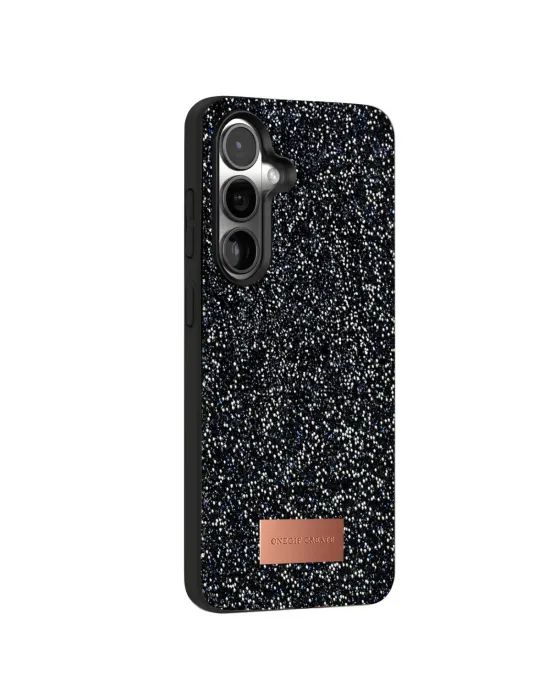 Onegif Samsung Galaxy S24 Fe Bright Simli Kapak - Siyah