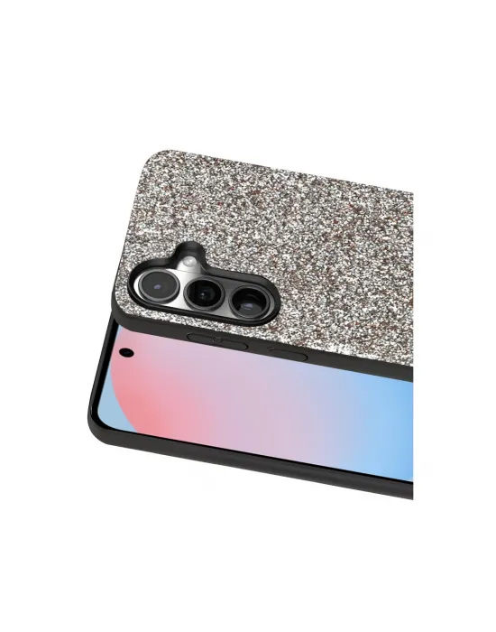 Onegif Samsung Galaxy S24 Plus Bright Simli Kapak - Gümüş