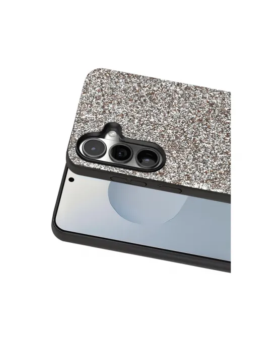 Onegif Samsung Galaxy S25 Bright Simli Kapak - Gümüş