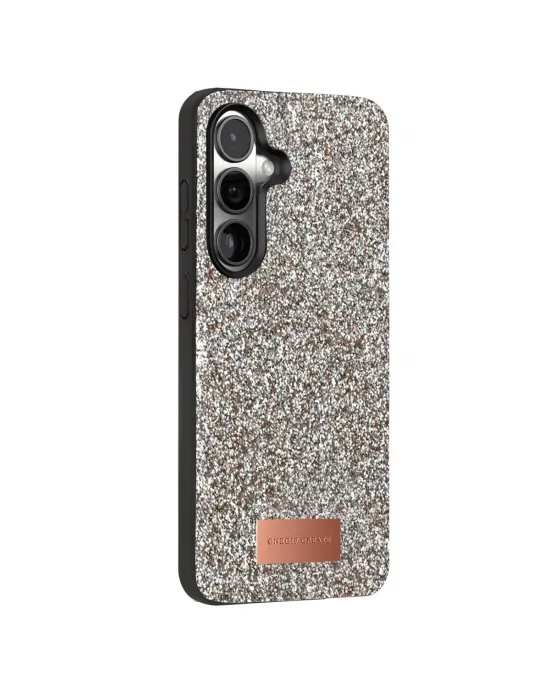 Onegif Samsung Galaxy S25 Bright Simli Kapak - Gümüş