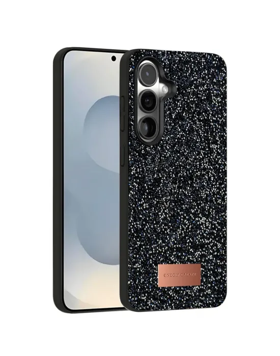 Onegif Samsung Galaxy S25 Bright Simli Kapak - Siyah