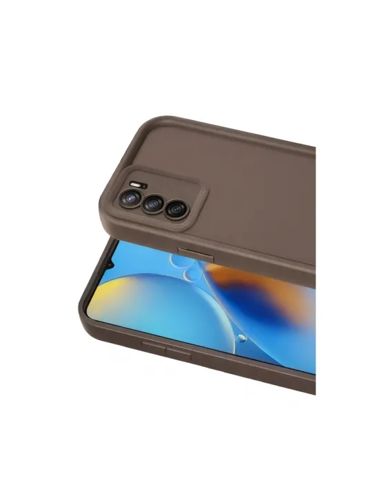 Oppo A16 Kılıf Viera Silikon - Kahverengi