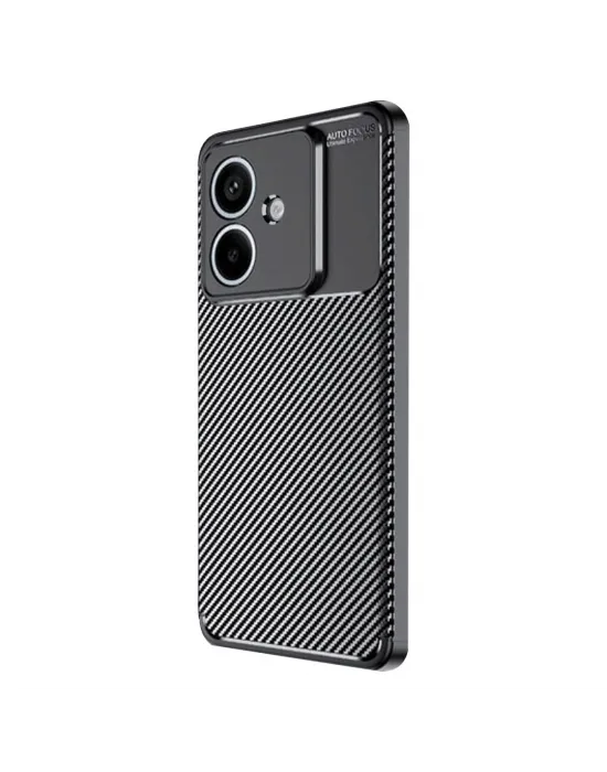 Oppo A3 Kılıf Auto Focus Karbon Kapak - Siyah