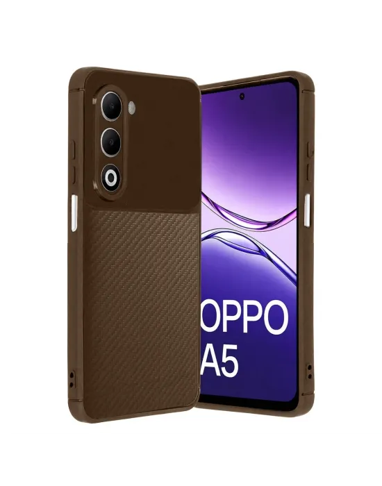 Oppo A5 4g Auto Focus Karbon Kapak - Kahverengi