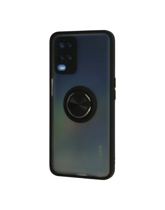 Oppo A54 4g Kılıf Montreal Yüzüklü Silikon Kapak - Siyah