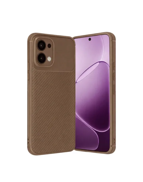 Oppo A6 Pro 4g Auto Focus Karbon Kapak - Kahverengi