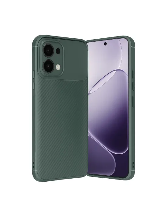 Oppo A6 Pro 4g Auto Focus Karbon Kapak - Koyu Yeşil