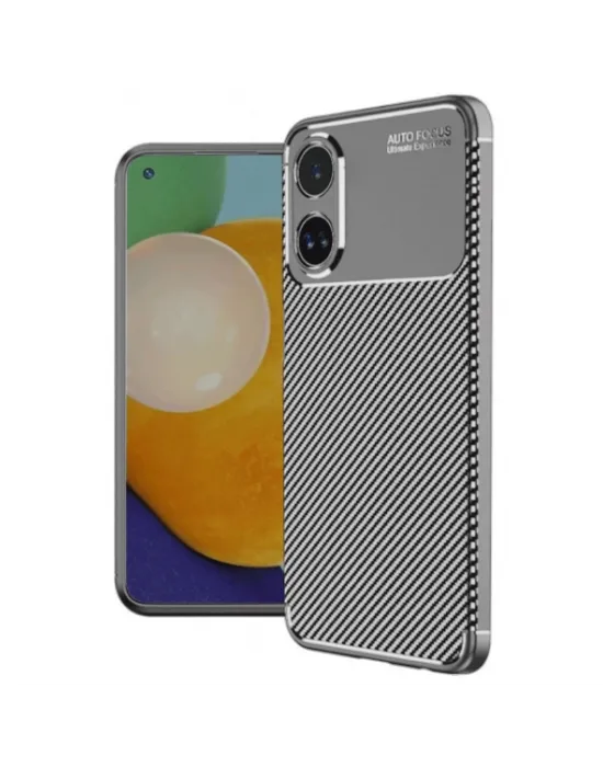 Oppo A60 Kılıf Auto Focus Karbon Kapak - Gri