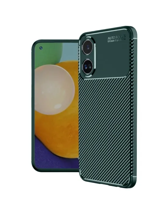 Oppo A60 Kılıf Auto Focus Karbon Kapak - Koyu Yeşil