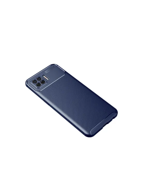 Oppo A73 Kılıf Auto Focus Karbon Kapak - Lacivert