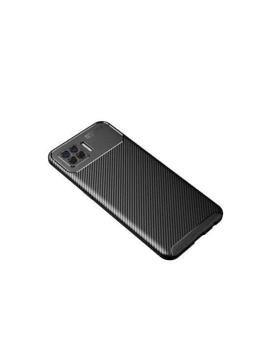 Oppo A73 Kılıf Auto Focus Karbon Kapak - Siyah