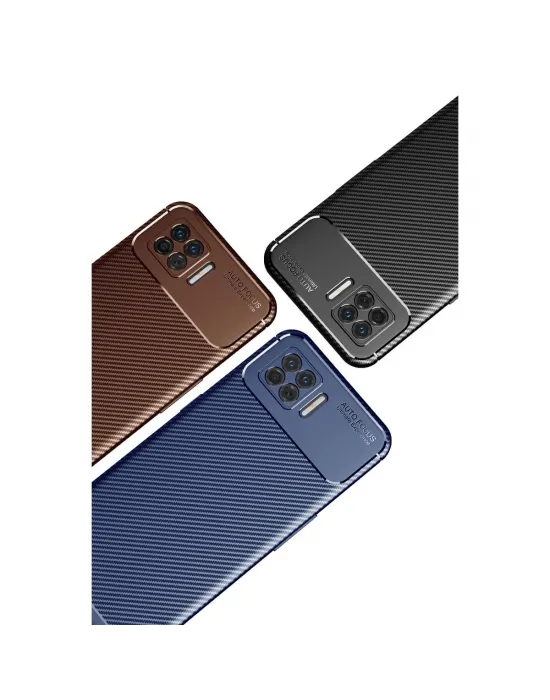 Oppo A73 Kılıf Auto Focus Karbon Kapak - Siyah