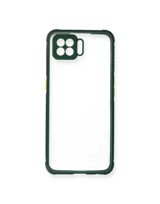 Oppo A73 Kılıf Miami Şeffaf Silikon - Koyu Yeşil