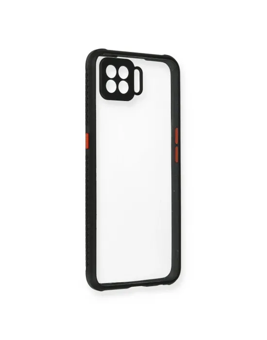 Oppo A73 Kılıf Miami Şeffaf Silikon - Siyah