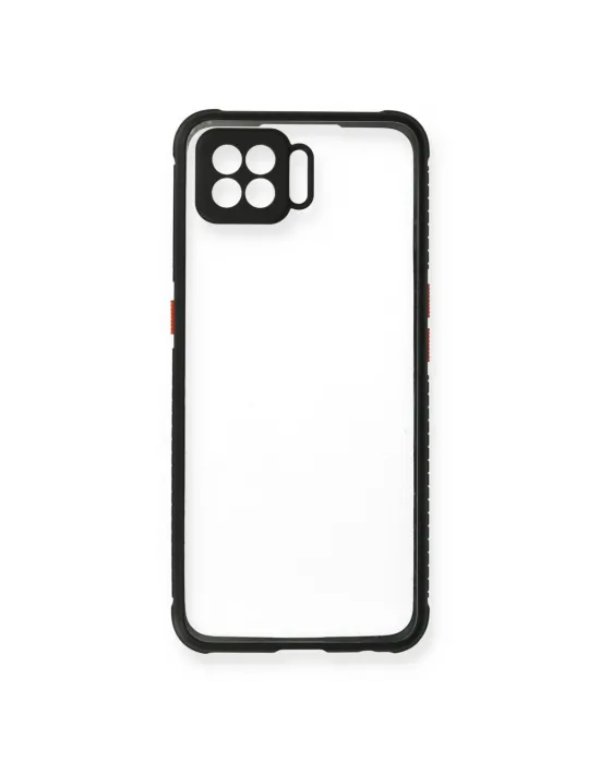 Oppo A73 Kılıf Miami Şeffaf Silikon - Siyah