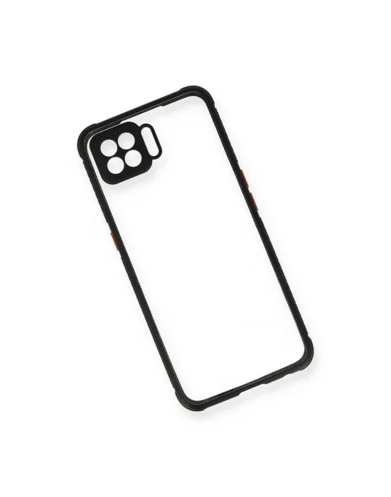 Oppo A73 Kılıf Miami Şeffaf Silikon - Siyah