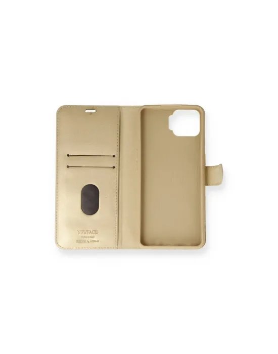 Oppo A73 Kılıf Trend S Plus Kapaklı Kılıf - Gold
