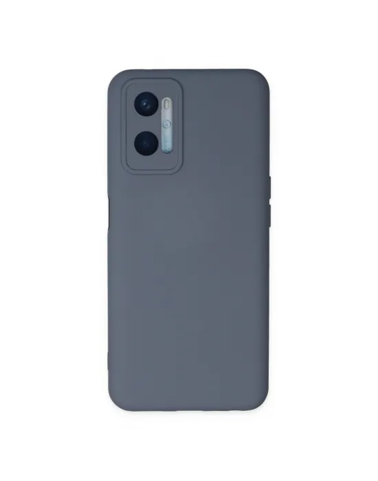 Oppo A96 Kılıf Nano İçi Kadife Silikon - Gri