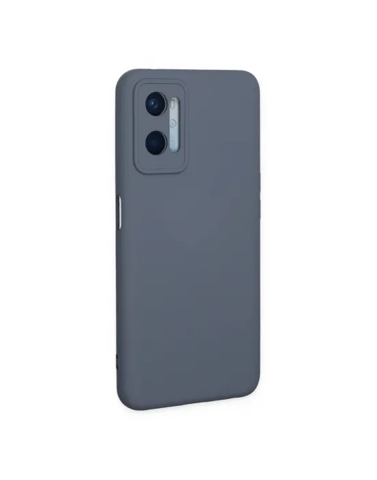 Oppo A96 Kılıf Nano İçi Kadife Silikon - Gri
