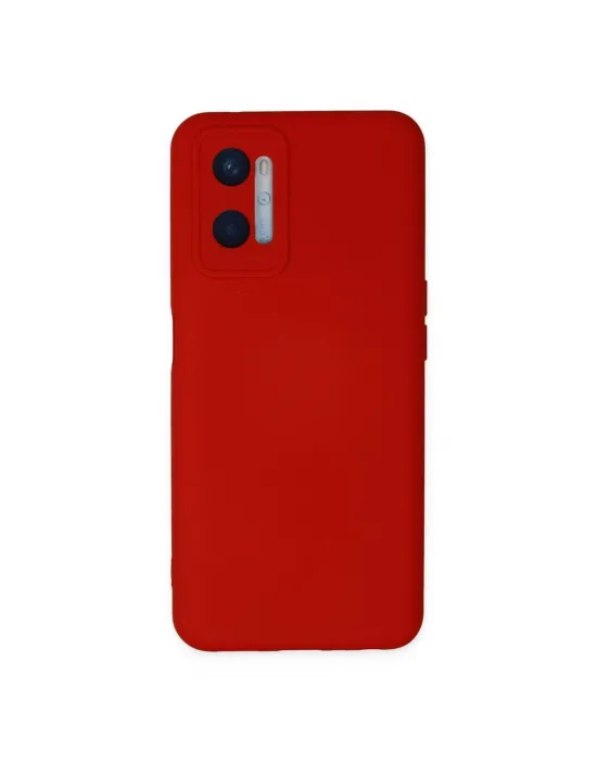 Oppo A96 Kılıf Nano İçi Kadife Silikon - Kırmızı
