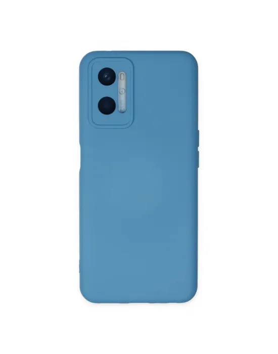 Oppo A96 Kılıf Nano İçi Kadife Silikon - Mavi