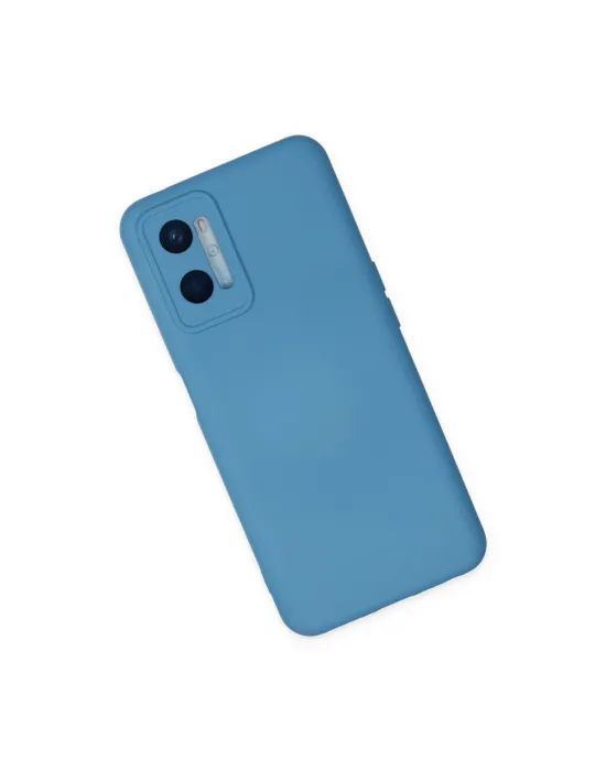 Oppo A96 Kılıf Nano İçi Kadife Silikon - Mavi