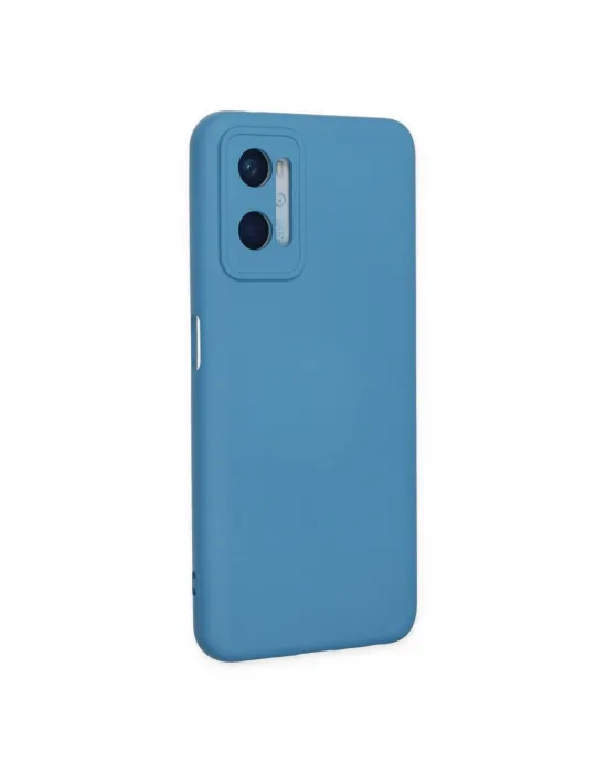 Oppo A96 Kılıf Nano İçi Kadife Silikon - Mavi