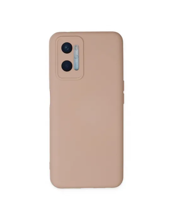 Oppo A96 Kılıf Nano İçi Kadife Silikon - Pudra