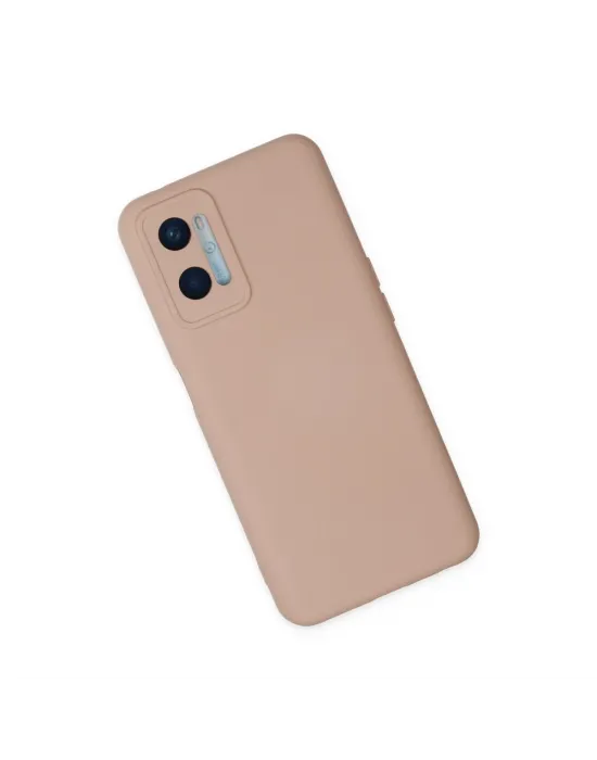 Oppo A96 Kılıf Nano İçi Kadife Silikon - Pudra