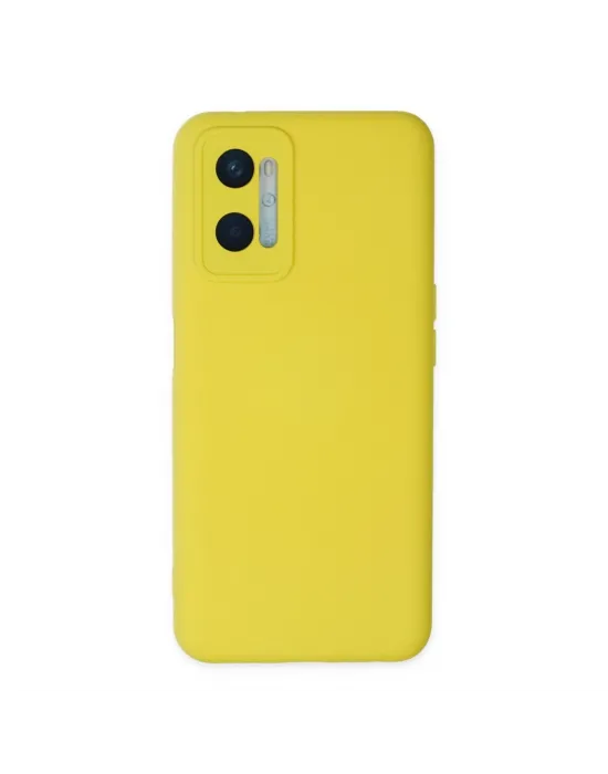 Oppo A96 Kılıf Nano İçi Kadife Silikon - Sarı