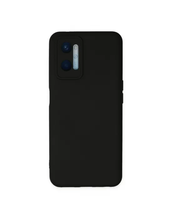 Oppo A96 Kılıf Nano İçi Kadife Silikon - Siyah