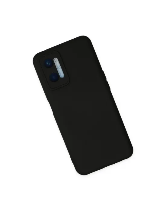 Oppo A96 Kılıf Nano İçi Kadife Silikon - Siyah