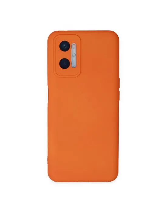 Oppo A96 Kılıf Nano İçi Kadife Silikon - Turuncu