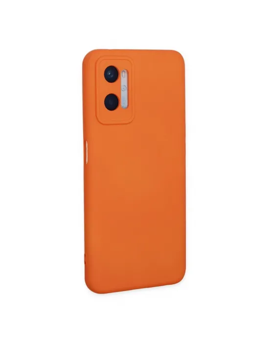 Oppo A96 Kılıf Nano İçi Kadife Silikon - Turuncu