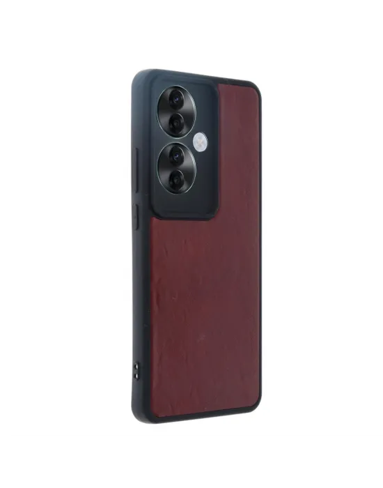 Oppo Reno 11f Kılıf Aras Deri Kapak - Bordo