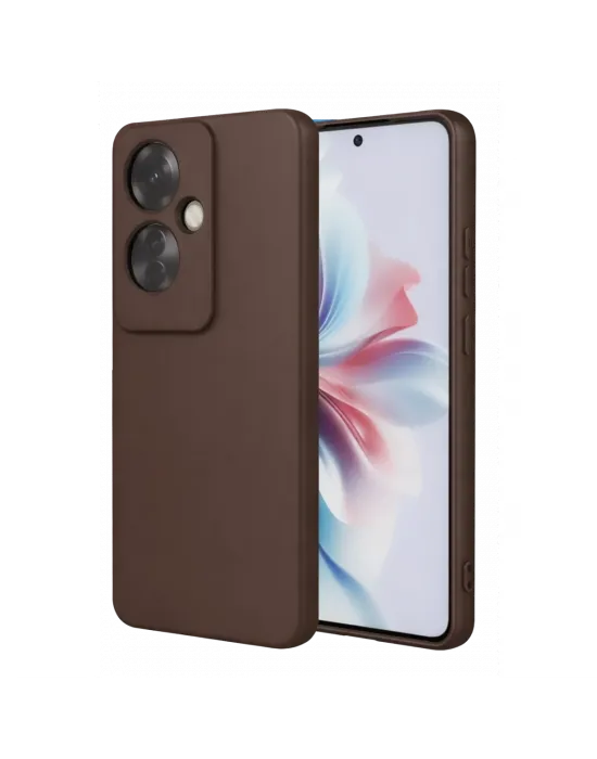 Oppo Reno 11f Kılıf First Silikon - Kahverengi