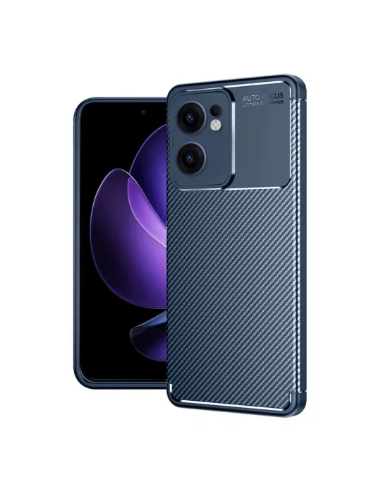 Oppo Reno 13f Kılıf Auto Focus Karbon Kapak - Lacivert