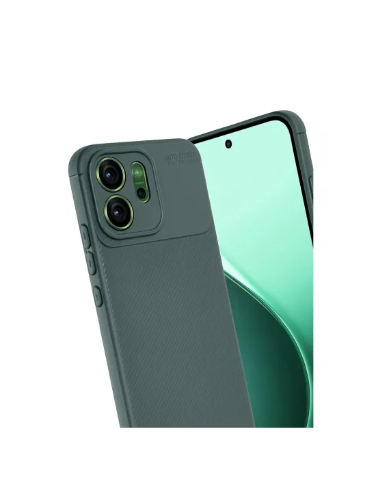 Oppo Reno 14f Auto Focus Karbon Kapak - Koyu Yeşil