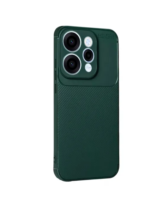 Oppo Reno 15 Auto Focus Karbon Kapak - Koyu Yeşil