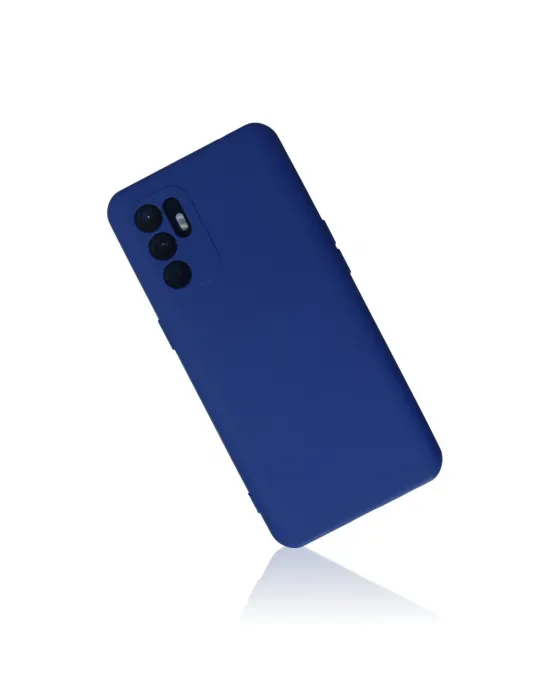 Oppo Reno 6 Kılıf Nano İçi Kadife Silikon - Mavi