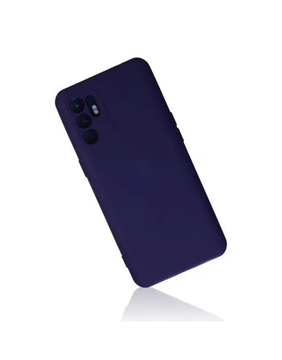 Oppo Reno 6 Kılıf Nano İçi Kadife Silikon - Mor